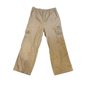 Cargo Pants Mens L Beige Elastic Waist Multiple Pockets Casual L.T.Baowang Leisu